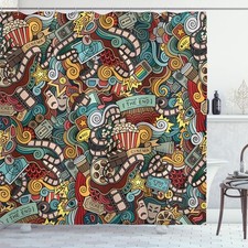 Hipster Duschvorhang Kino Artikel Popcorn