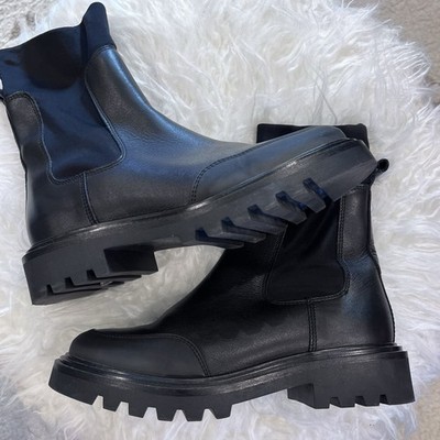 Bootlegger Chelsea Black Stretch Top Boots 39/8 