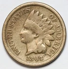 1862 1c Indian Head Cent - RAW - Nice WWII Era Copper-Nickel Penny