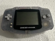 Nintendo Game Boy Advance AGB-001 Clear Handheld Gaming System Tested Working