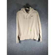 Nike Sportswear Club Fleece Hoodie Mens Medium Beige Pullover Hooded Sweatshirt