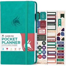 Clever Fox Pocket Planner Weekly – Undated Monthly Goal Planner and Calendar,...