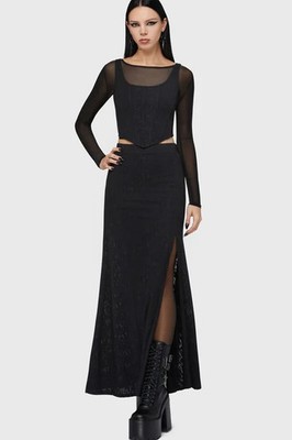 Motionless In White by Killstar Langer Rock Damen Lisbeth Maxi Skirt schwarz 4XL