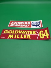 Goldwater  Miller 1964  Johnson  Humphrey Campaign Bumper Stickers,
