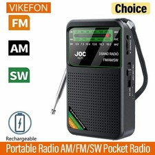 Portable AM FM SW Radio Rechargeable Battery 3-Band Pocket Radio w Speaker