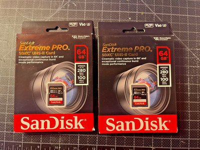 SANDISK 64GB Extreme PRO SDXC UHS-II Memory Card - U3, V60, 6K, 4K UHD, SD
