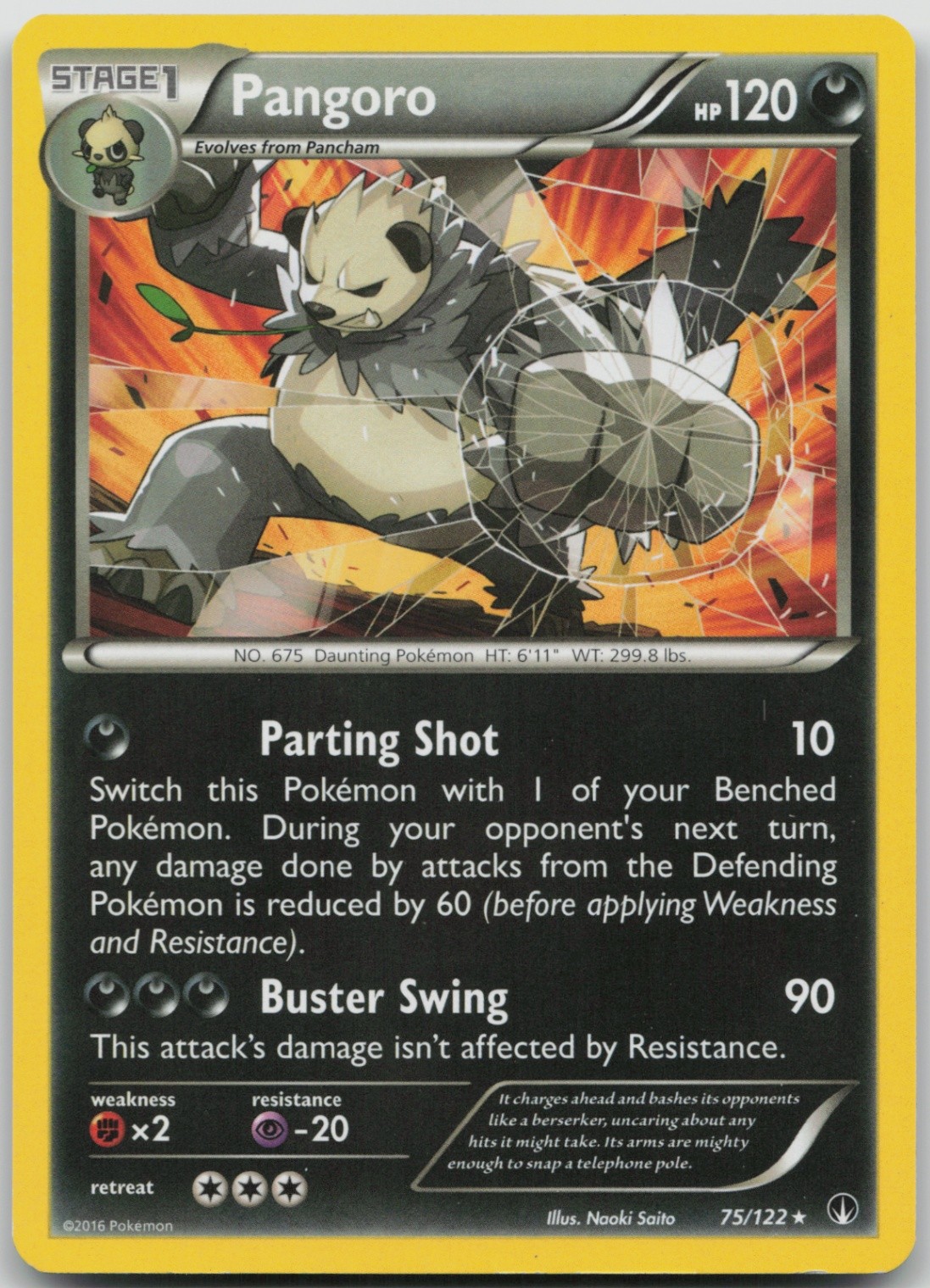 Pangoro 75/122 Rare XY - BREAKpoint LP Normal