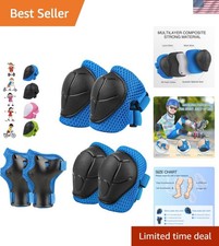 6PCS Kids Protective Gear Set, Knee Pads for Kids 3-14 Old, Toddler Knee Pad...