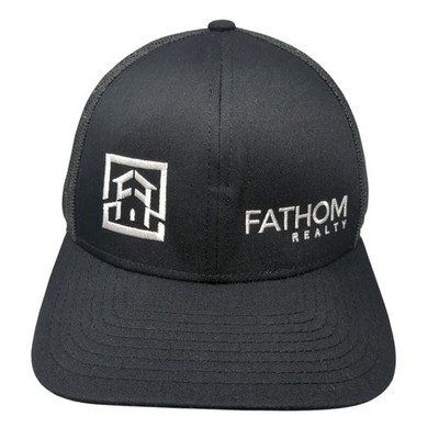 Fathom Realty Snapback Trucker Hat Black One Size Adjustable Pacific Headwear