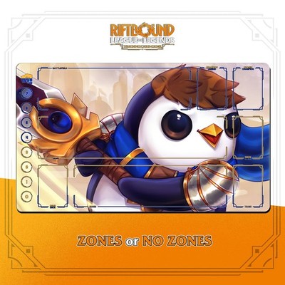 Spielmatte RIFTBOUND LOL TCG 24x14''(60*35cm) | PENGU Garen - genähte Kanten