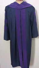 Doctoral Oak Hall Graduation Gown 5'3-5'5" blue With Purple Velvet