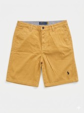 Mens Cotton Summer Polo Brown Chino Stretch Shorts Flat Front