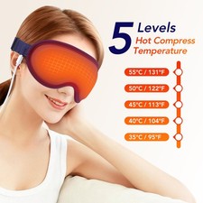 USB Heated Eye Mask with Vibration Massage Remote for Dry Eyes Relief Sleep