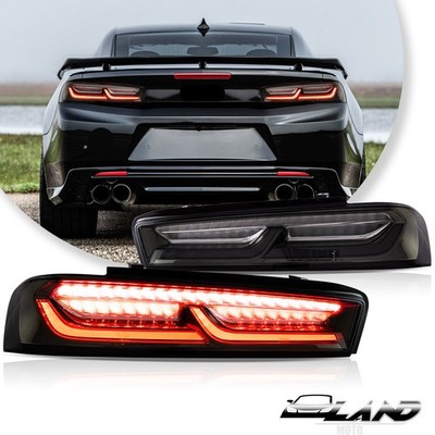 VLAND Clear LED Tail Lights For 2016-2018 Chevy Camaro w/Red Sequential Signal