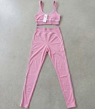 Women s M 2-Piece Athleisure Set Sports Bra Leggings Pink/White 1:1