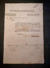 Ascenso militar 1824 firmado por Sucre tras Batalla Ayacucho – Colombia - Perú 