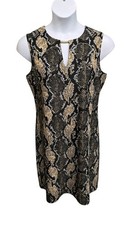 Jude Connally Size Large Nadine Keyhole Shift Dress Snakeskin Print Casual