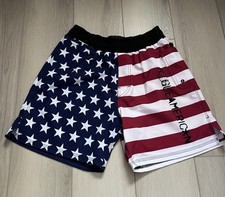 Rogue American Men’s 32 Shorts Patriotic American Flag Drawstring Made In USA