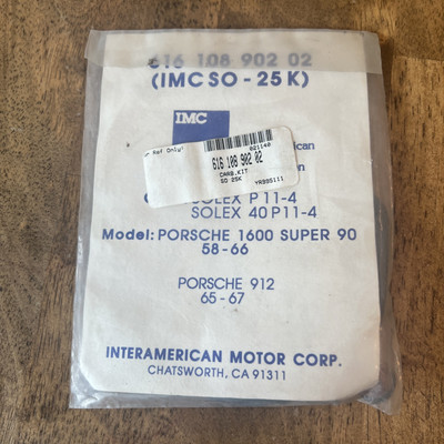 RARE ORIGINAL IMC PORSCHE 912 1600 90 / SO-25K CARBURETOR TUNE KIT - NEW