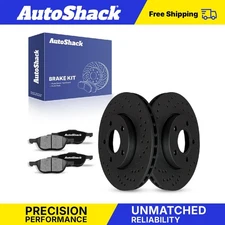 Front Drilled Slotted Brake Rotors Ceramic Pads for 2012-2018 Ford Focus