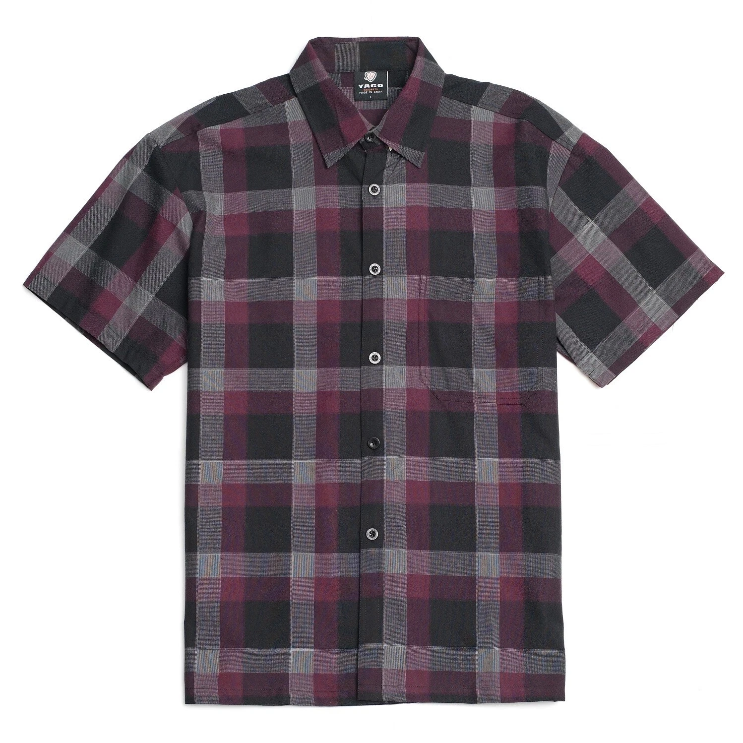 YAGO Men's Casual Plaid Short Sleeve Woven Button Down Shirt
Opens in a new window or tab