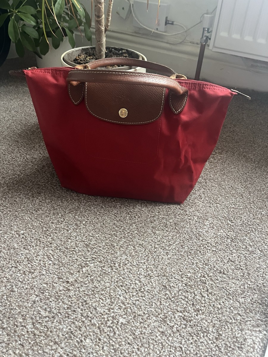 Longchamp le Pliage Tote Bag Red Used