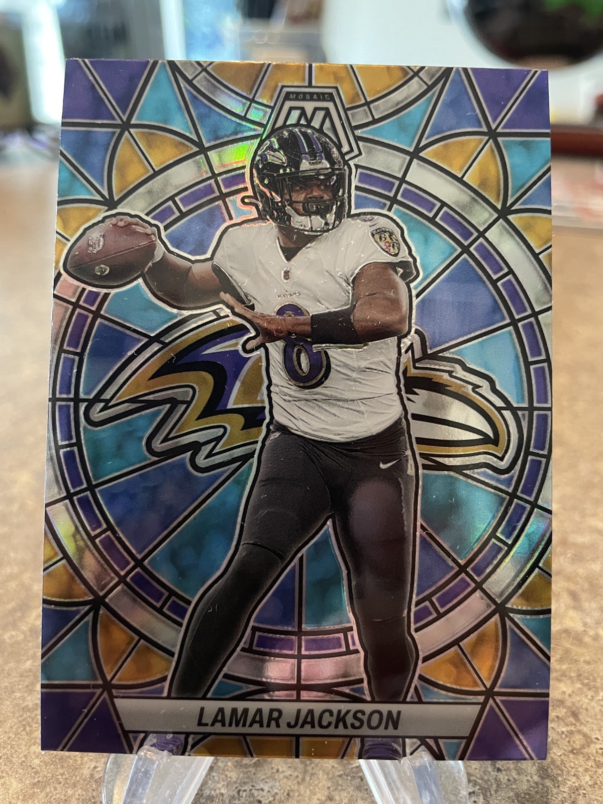 Lamar Jackson 2023 Mosaic Stained Glass Case Hit #SG-6 SSP MVP