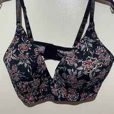 Nautica Intimates Women's Multicolor Floral Adjustable Strap Wireless Bra Sz 42D