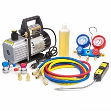 Xtremepowerus 4cfm Vacuum Pump Hvac Refrigeration Ac Manifold Gauge R134 Tap