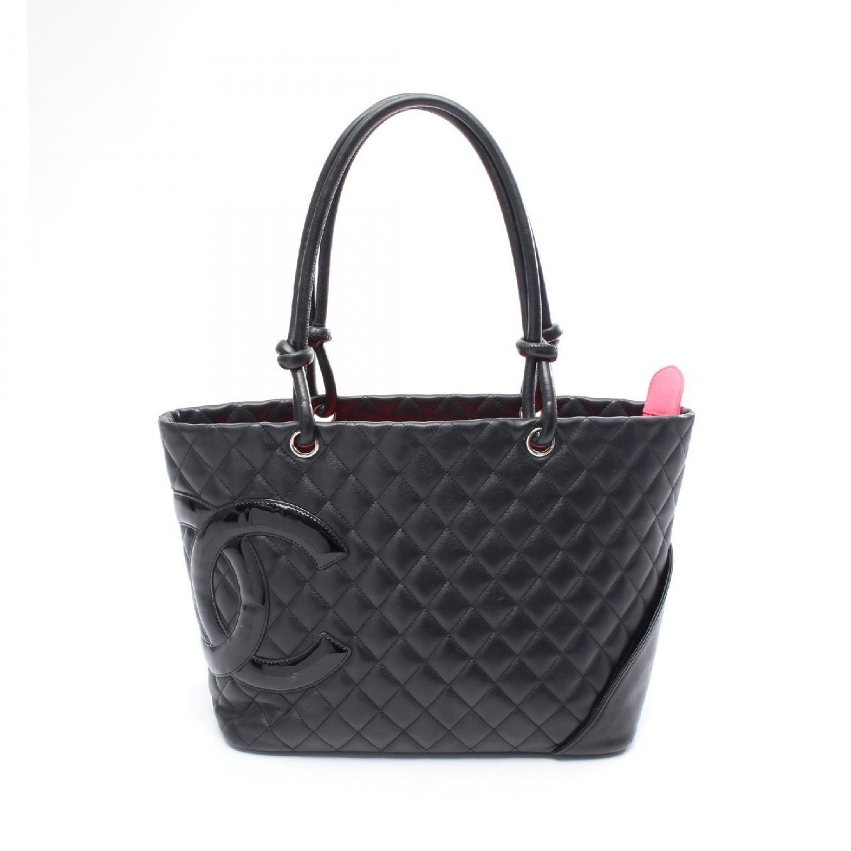 Chanel Cambon Line Large Lambskin Tote with Enamel CC Logo 474163