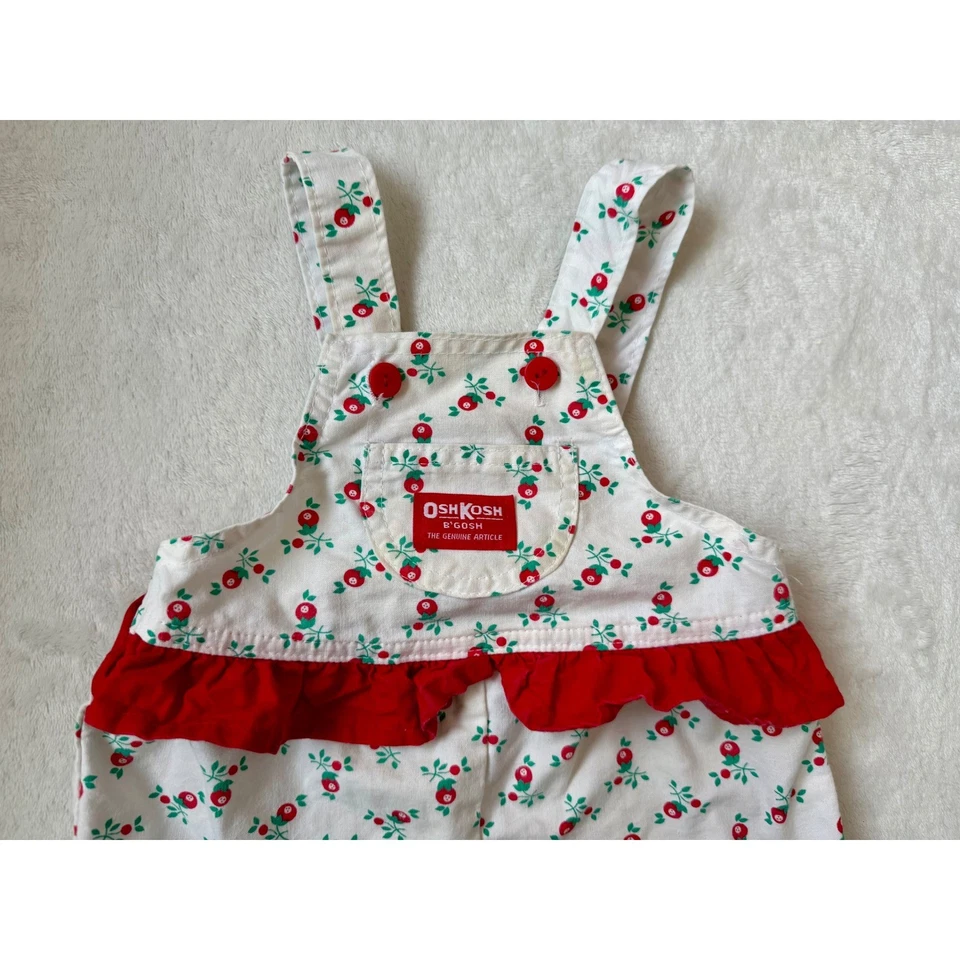 Romper Vintage OshKosh B'gosh Bebê Menina Floral Bolha de Frutas Anos 90 Tamanho 18 Meses - Imagem 3 de 4