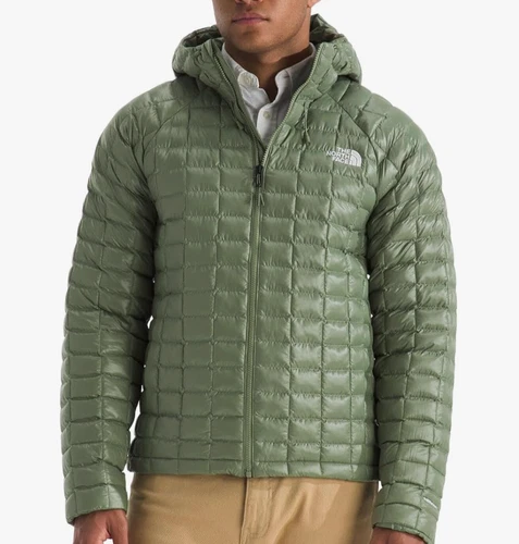 THE NORTH FACE Thermoball Hooded Mens L Jacket/Coat Bark Mist Green NEW $220 - product listing photo