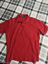 Vintage Polo Ralph Lauren Men’s Short Sleeve Polo Shirt Sz L Red Made In USA