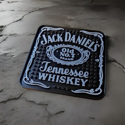 Jack Daniels Whiskey Inspired Coaster 3D Printed Set Of 4 Great Gift Sleek