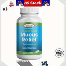 Mucus Relief Guaifenesin 400mg Expectorant 200 Count Chest Congestion Relief Tab