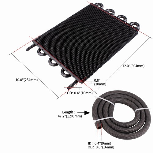 8 Rows Aluminum Remote Transmission Oil Cooler/Auto-Manual Radiator Converter - Picture 6 of 10