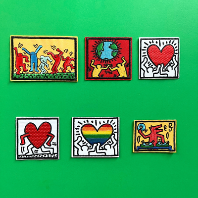 Keith Haring Patches Set / Keith Haring Art Patch / 80s Pop