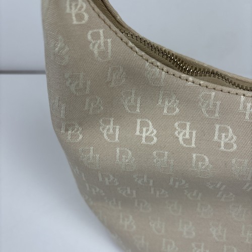 Vintage Dooney and Bourke Beige/White Small Hobo Bag 9 x 6" - Picture 3 of 10