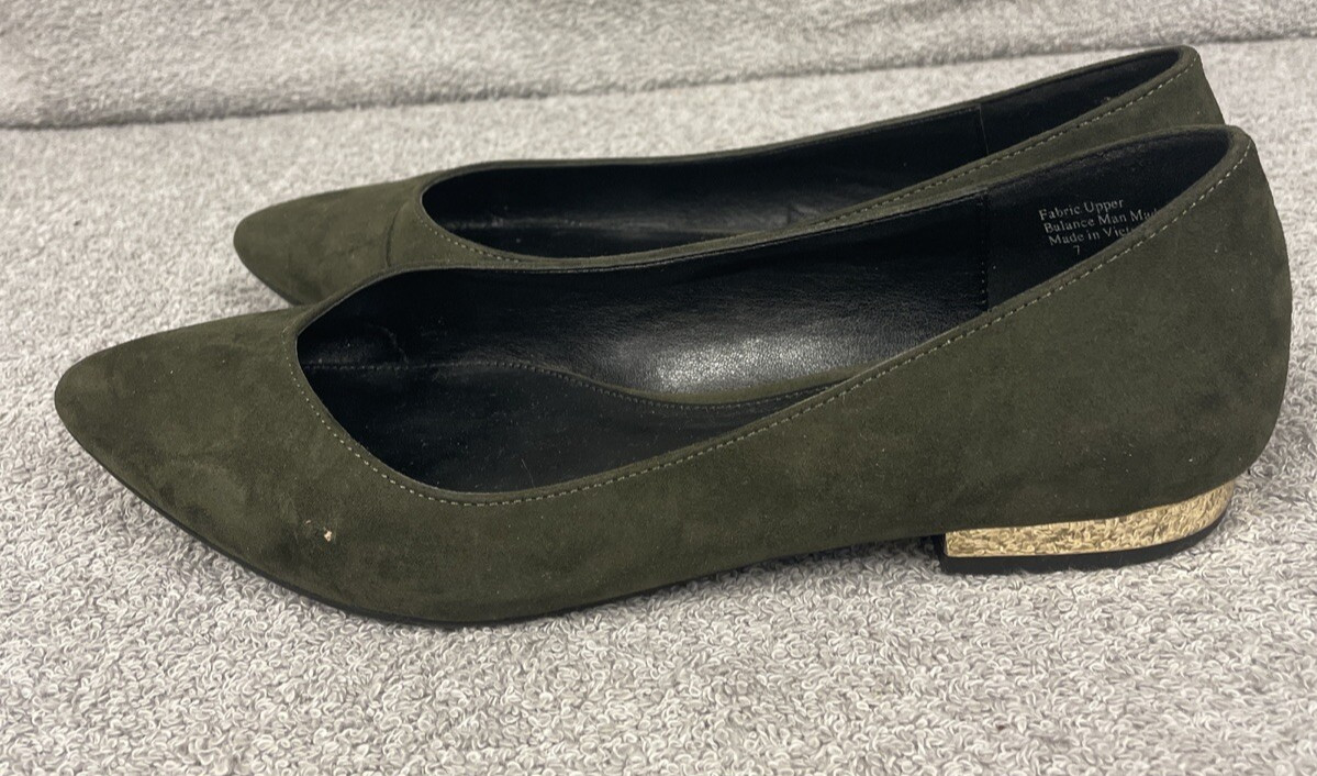 Coach And Four Dark Green Suede Slip-On Size 7
