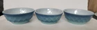 3 Vintage Fire King Anchor Hocking Ombré Blue 5" Bowls Kimberly Diamond MCM