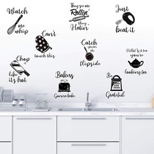 Kitchen Quotes Wall Stickers Kitchen Lettering Wall Decal Kitchenware with Sa...