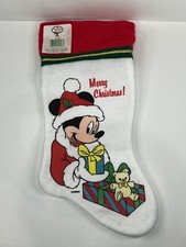 Vintage Walt Disney Christmas Stocking White Felt Mickey Mouse Kurt Adler New 