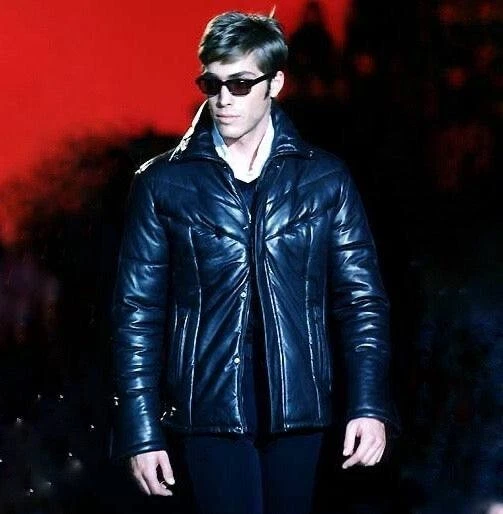 Giacca di pelle Gucci Runway FW 1998 vintage taglia uomo 44 XS o donna M