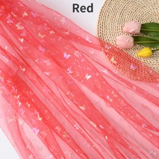 Shiny Butterfly Star Mesh Fabric Tulle Voile DIY Craft Dress Skirt Costume