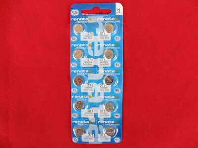 10x Renata 371 Blister Uhren Batterie SR69 SR920SW