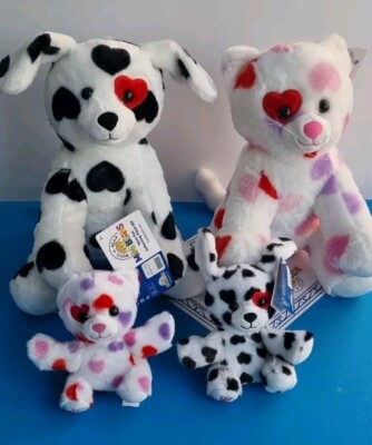 BUILD A BEAR Dalmatiner Welpe & Kätzchen BE Mine Valentinstag Geschenk & Baby Baens Brandneu mit Etikett