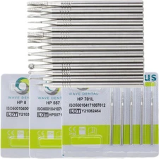 WAVE Dental Carbide Burs Straight HP Oral Surgery Round Tapered Fissure Crosscut