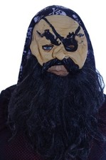 Mens Adult PIRATE Mask Skull Bandana Wig Beard Halloween Costume Acces. NEW