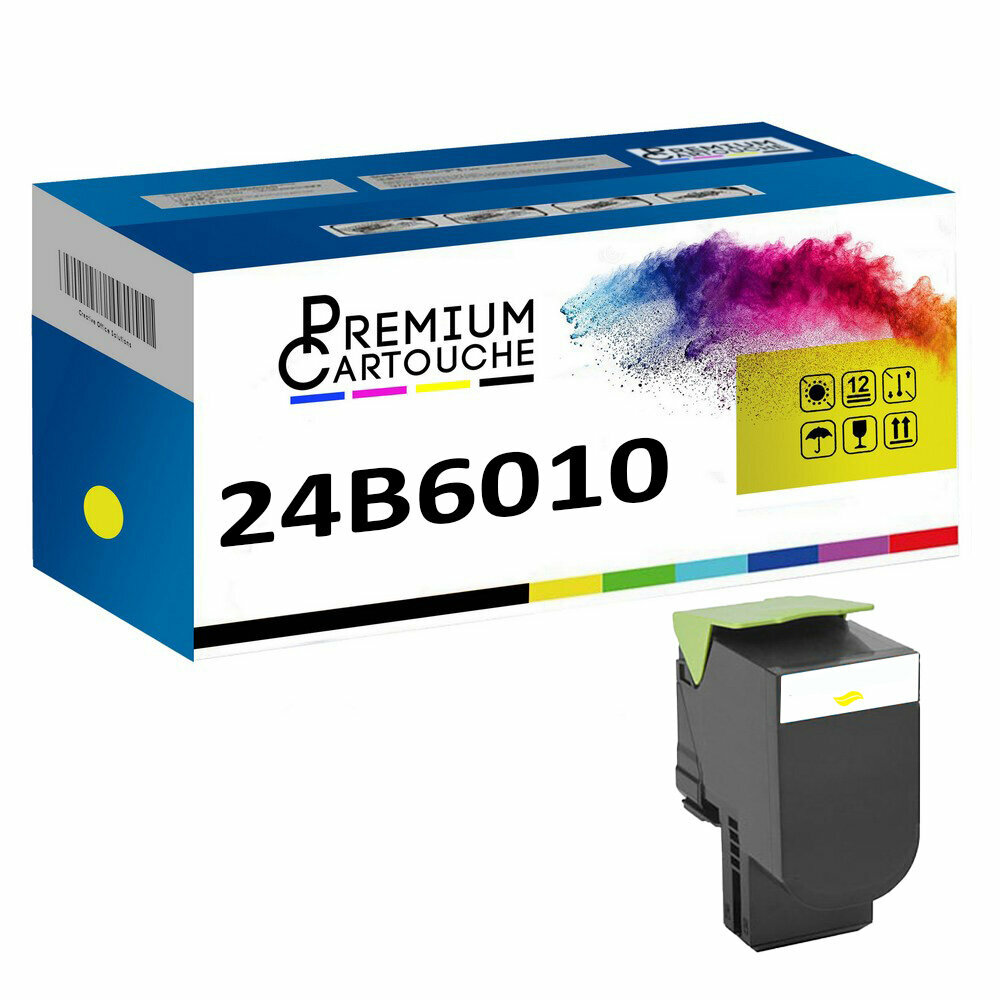 Cartouche toner 24B6010 jaune compatible Lexmark pour imprimante laser
