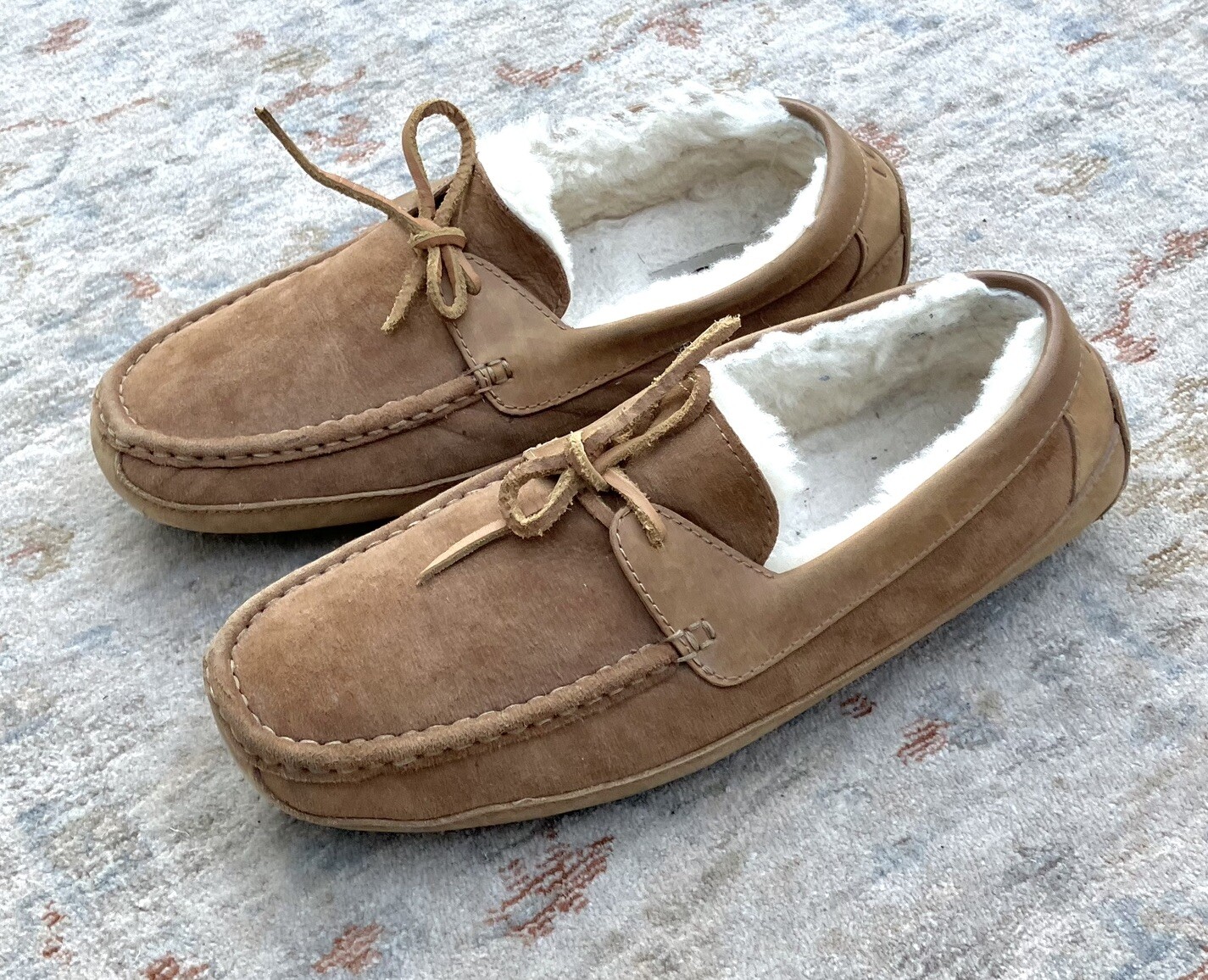 SAOLA Pantofole Ugg scamosciate suola rigida foderate in pile da uomo taglia 11